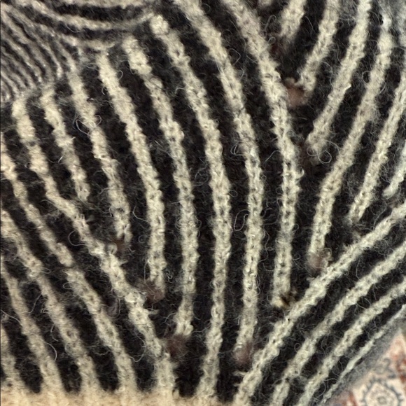 FRNCH Cream and Black Striped Sweater Small/Medium - Picture 7 of 7